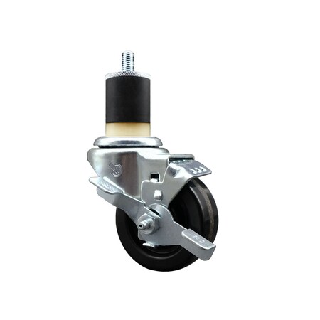 Service Caster 3'' SS Phenolic Swivel 1-7/8'' Expanding Stem Caster with Brake SCC-SSEX20S314-PHS-TLB-178